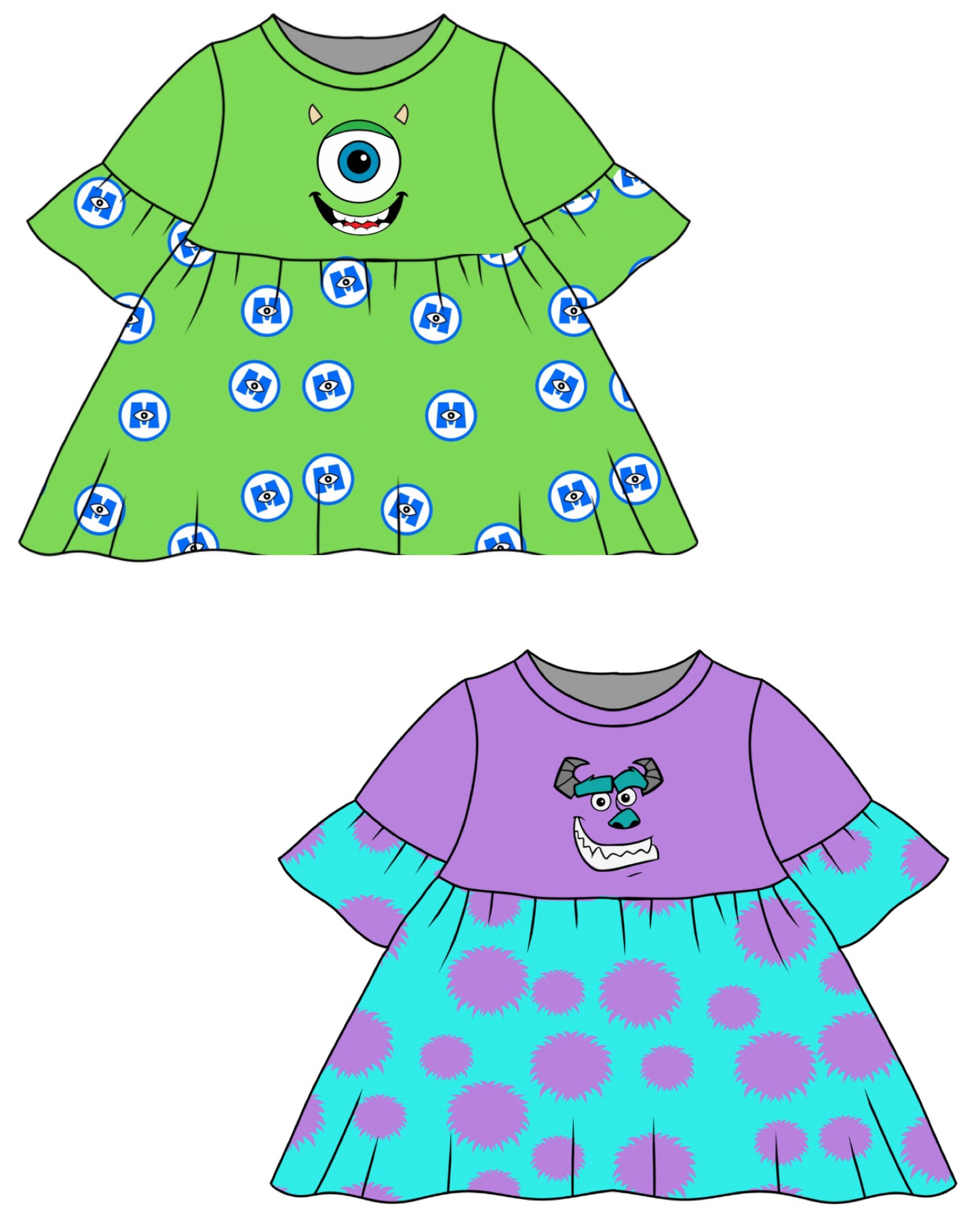 Mystery inspired Smock Dress with printed bodice