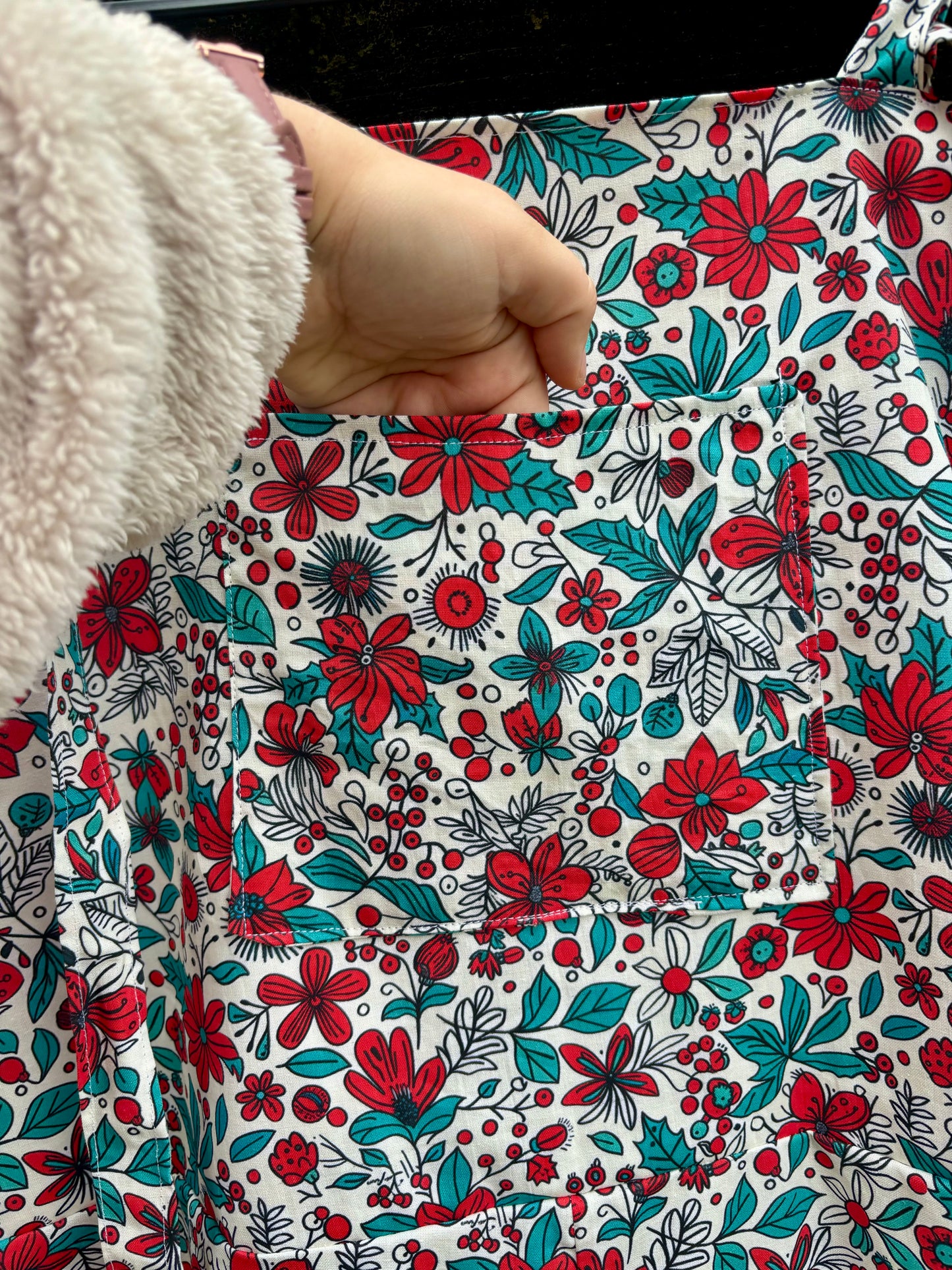 Dungarees - Christmas Floral fabric