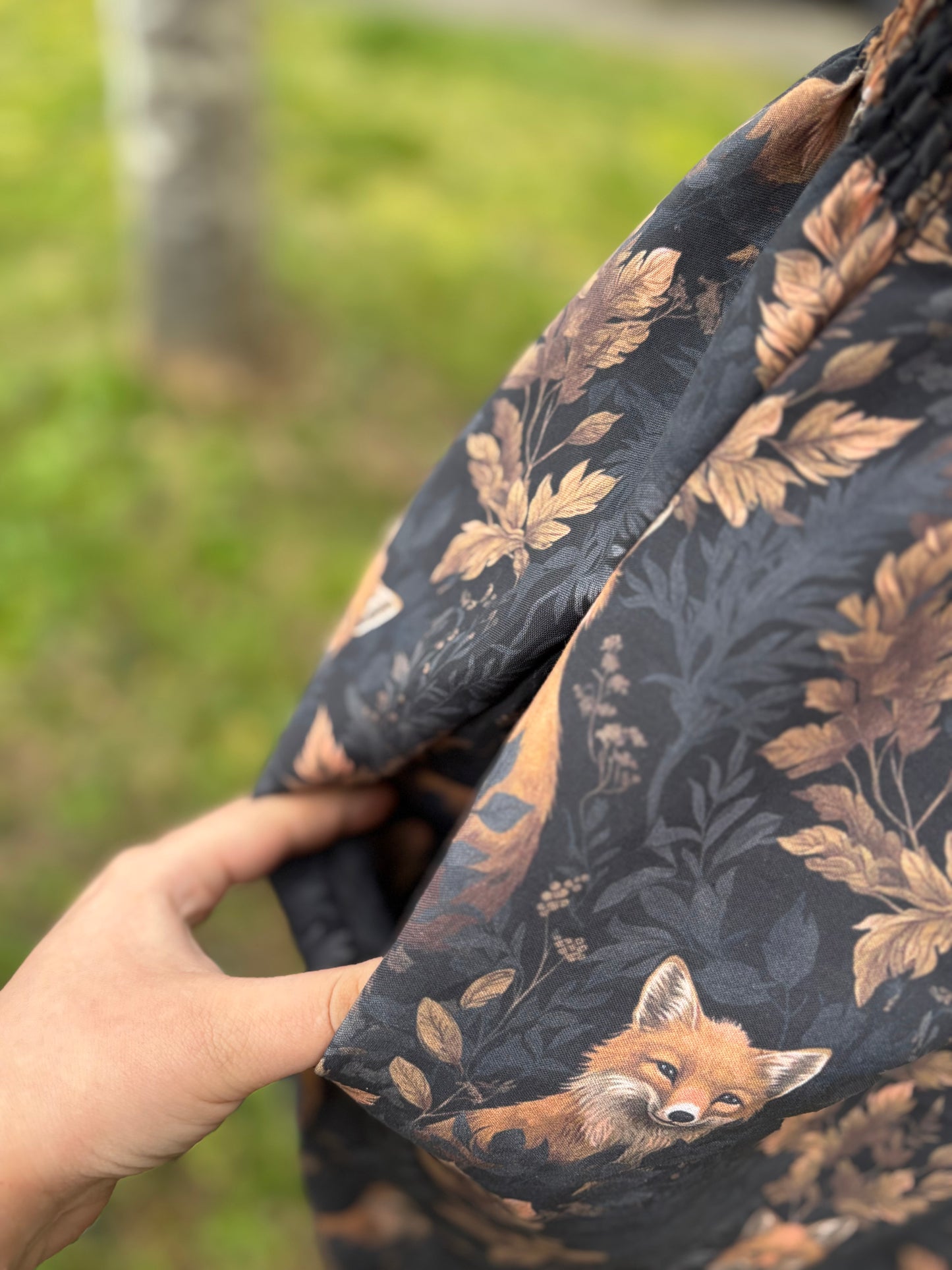 Milkmaid Midi Dress - Foxes fabric