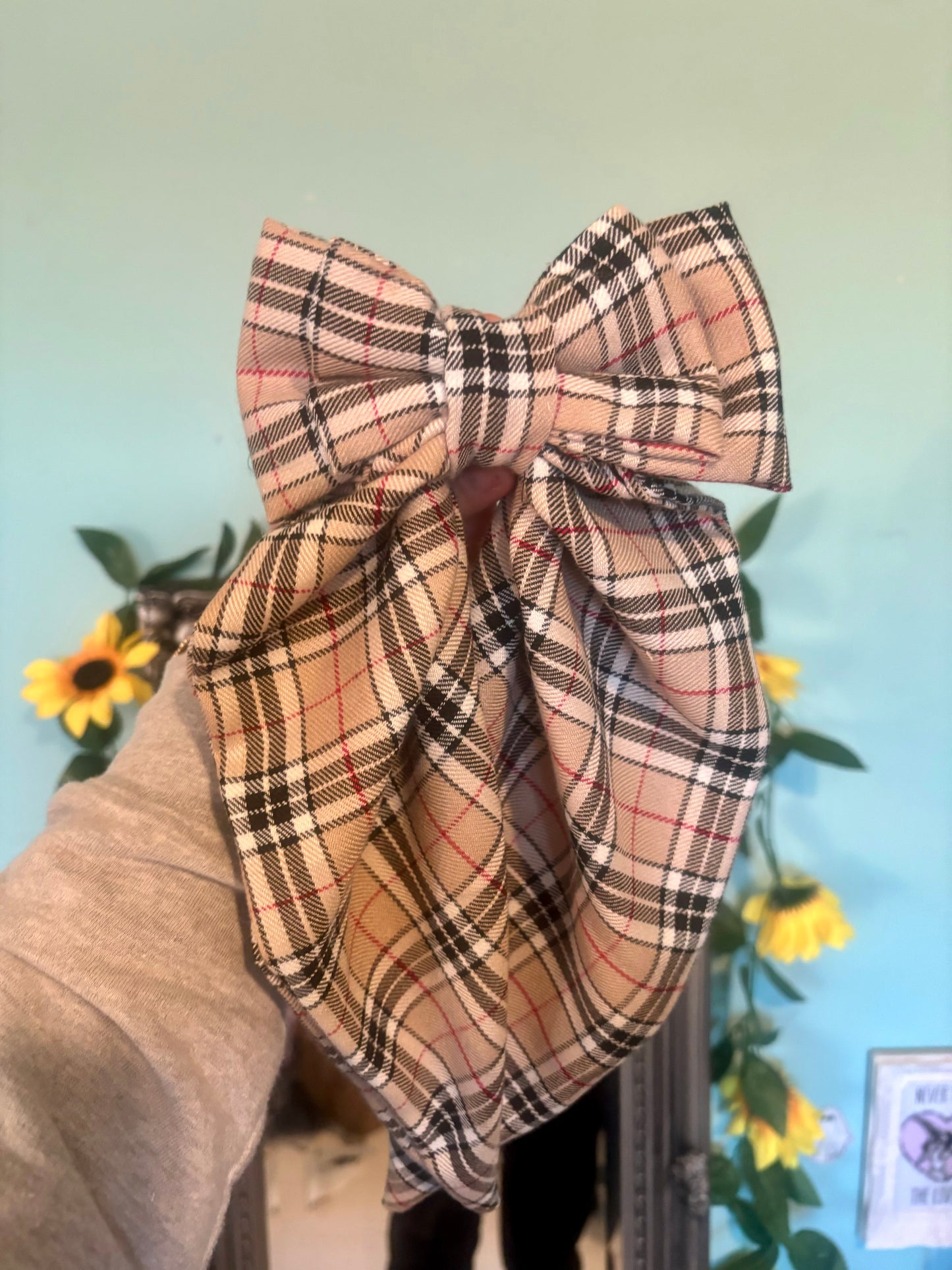 Caramel Tartan XL hair bow