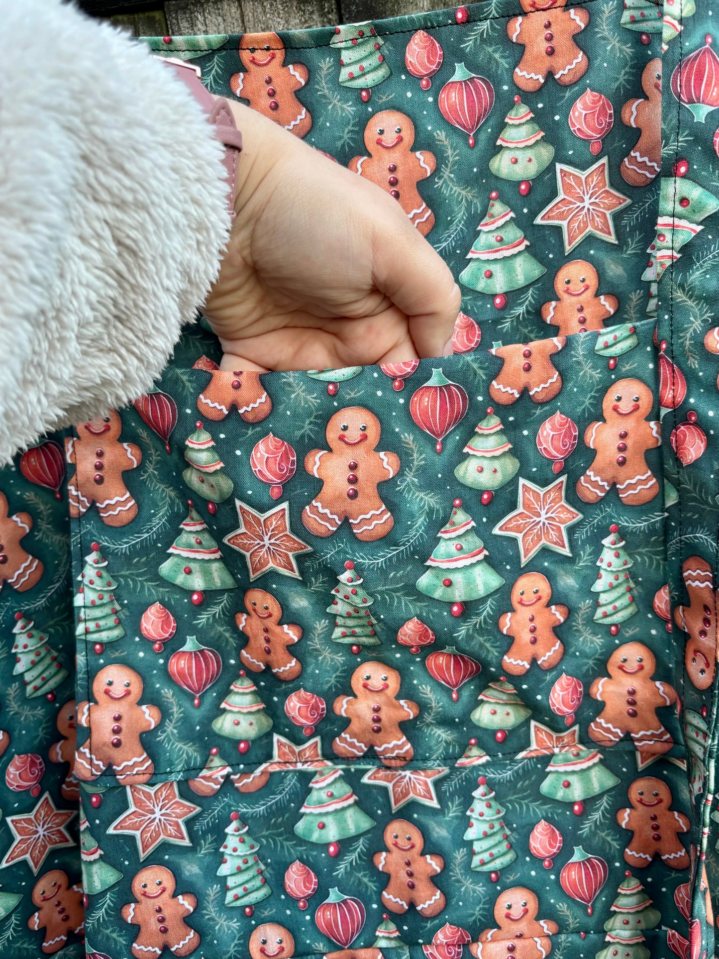 Dungarees - Gingerbread fabric