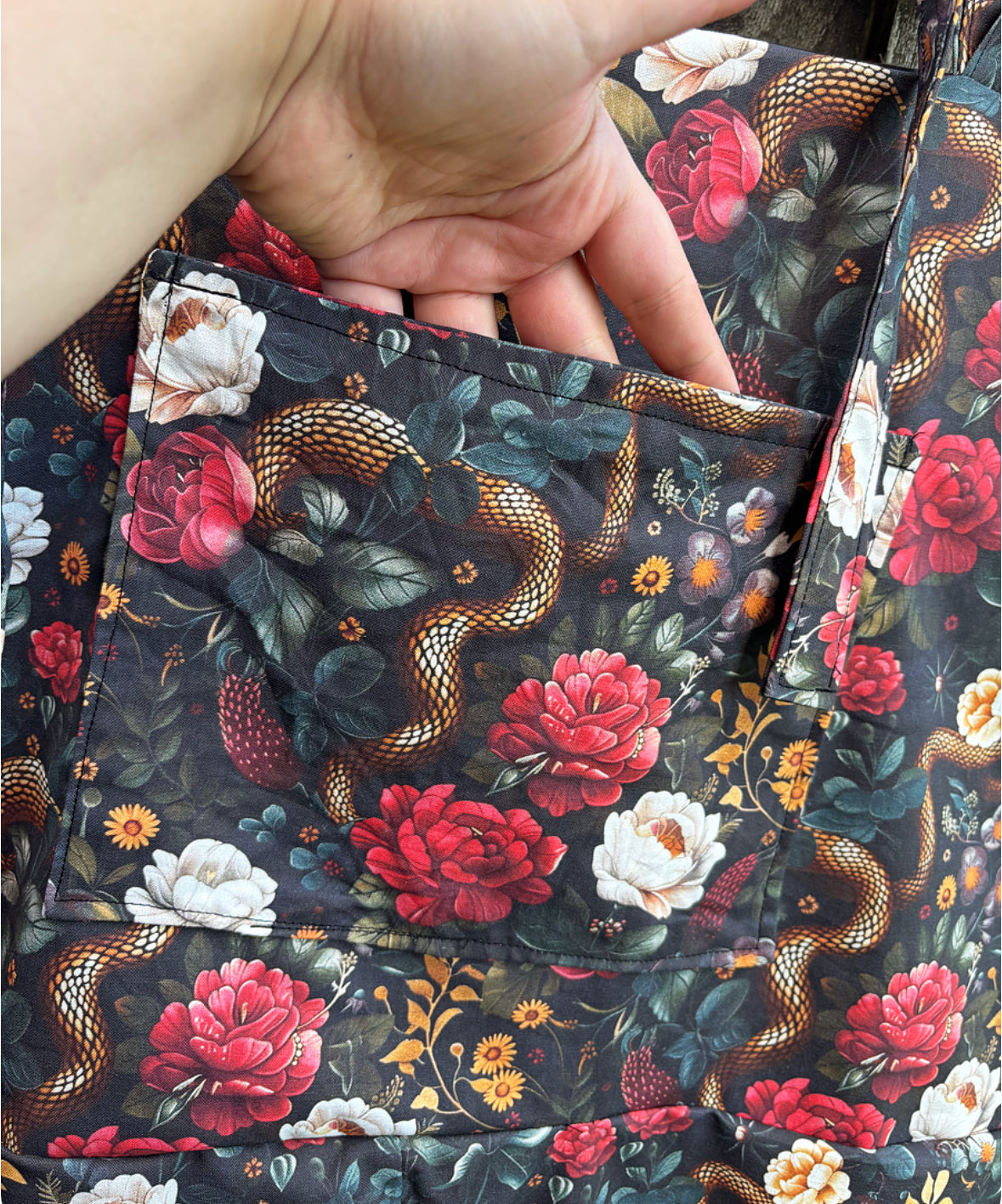 Dungarees - Roses & Snakes fabric