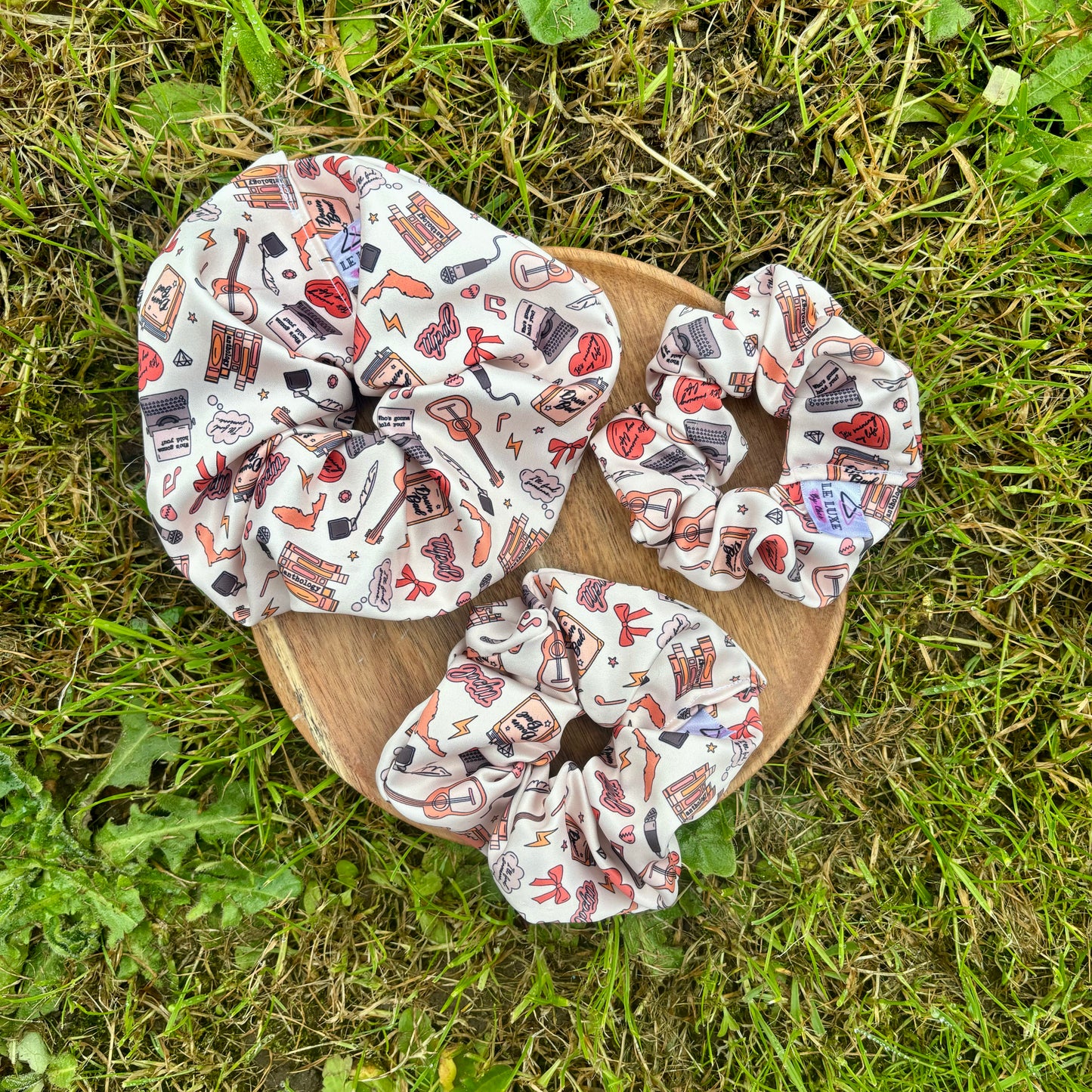 TTPD Swift faux gloss silk scrunchies