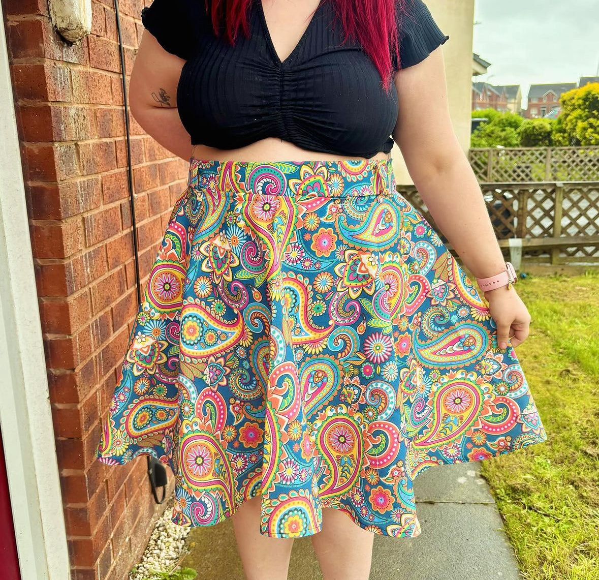 Skater Skirt/Full Circle Skirt - Summer Paisley Fabric