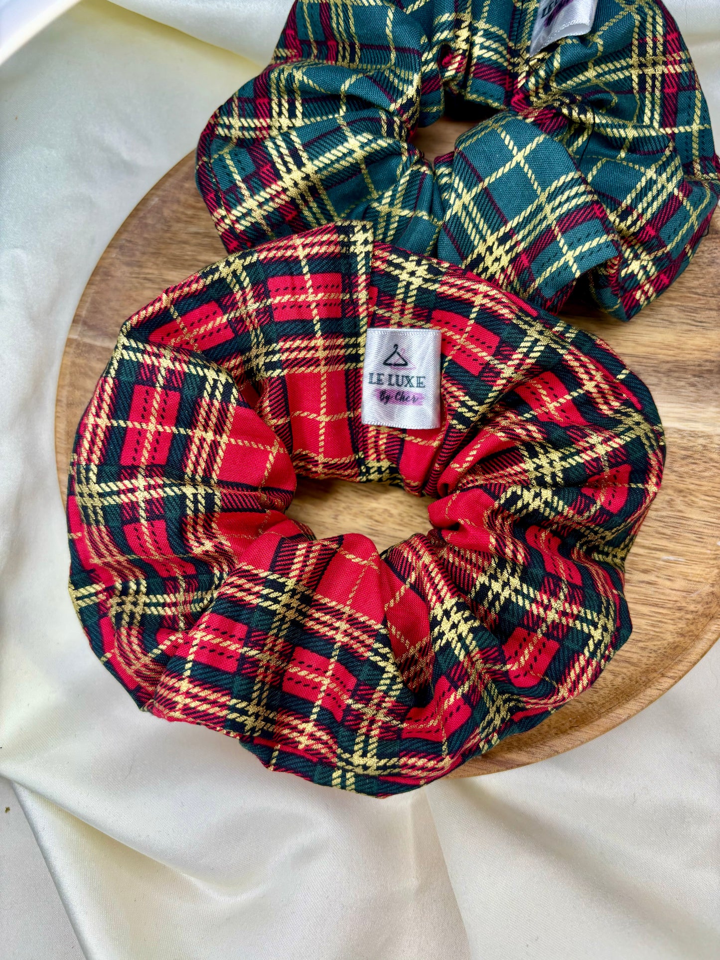 Christmas Tartan Scrunchies