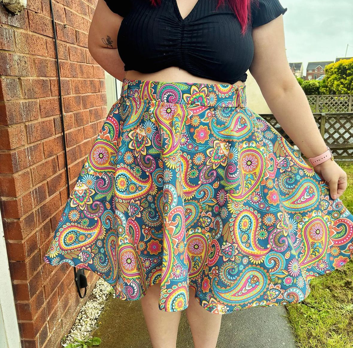 Skater Skirt/Full Circle Skirt - Summer Paisley Fabric