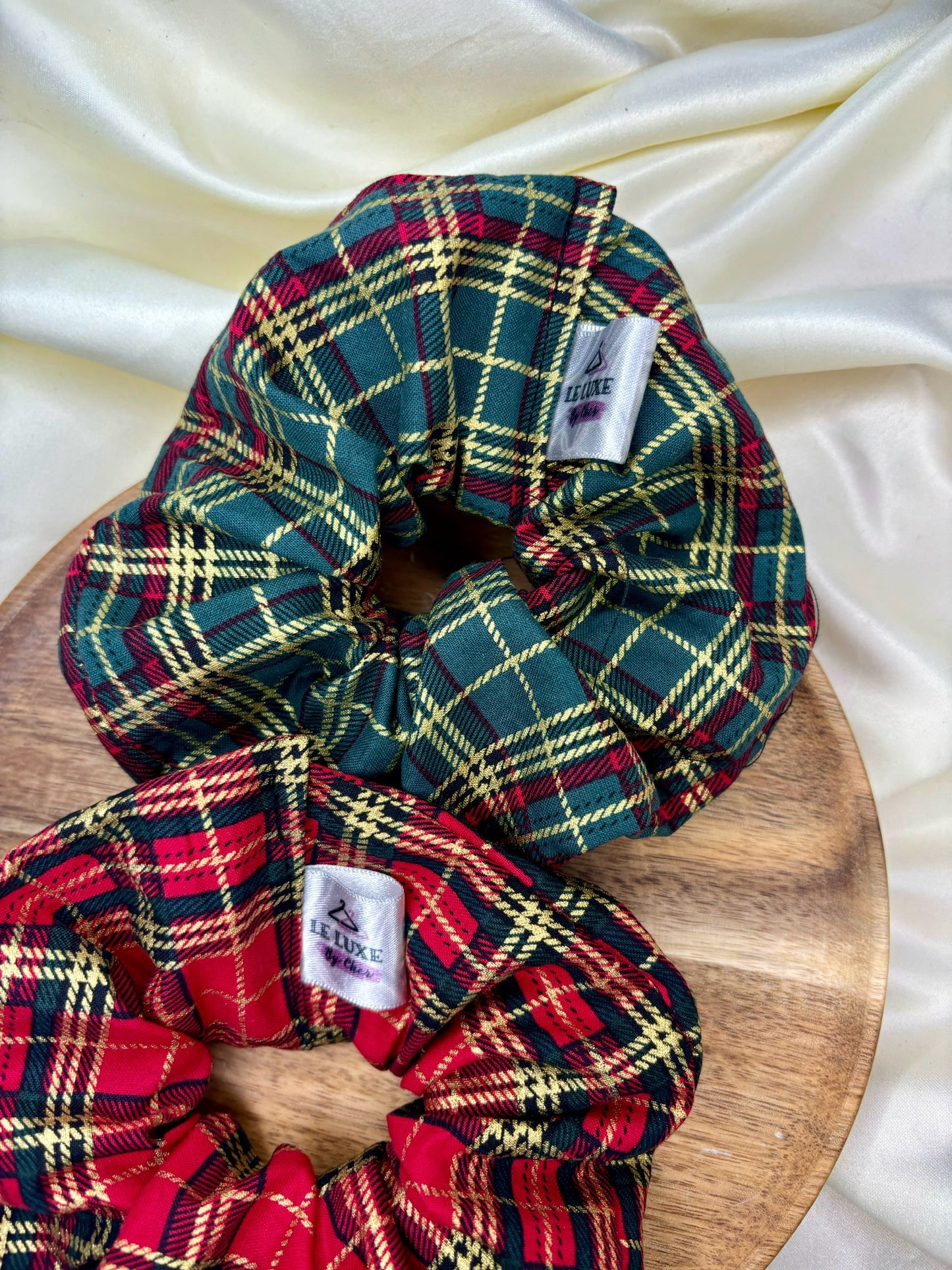 Christmas Tartan Scrunchies