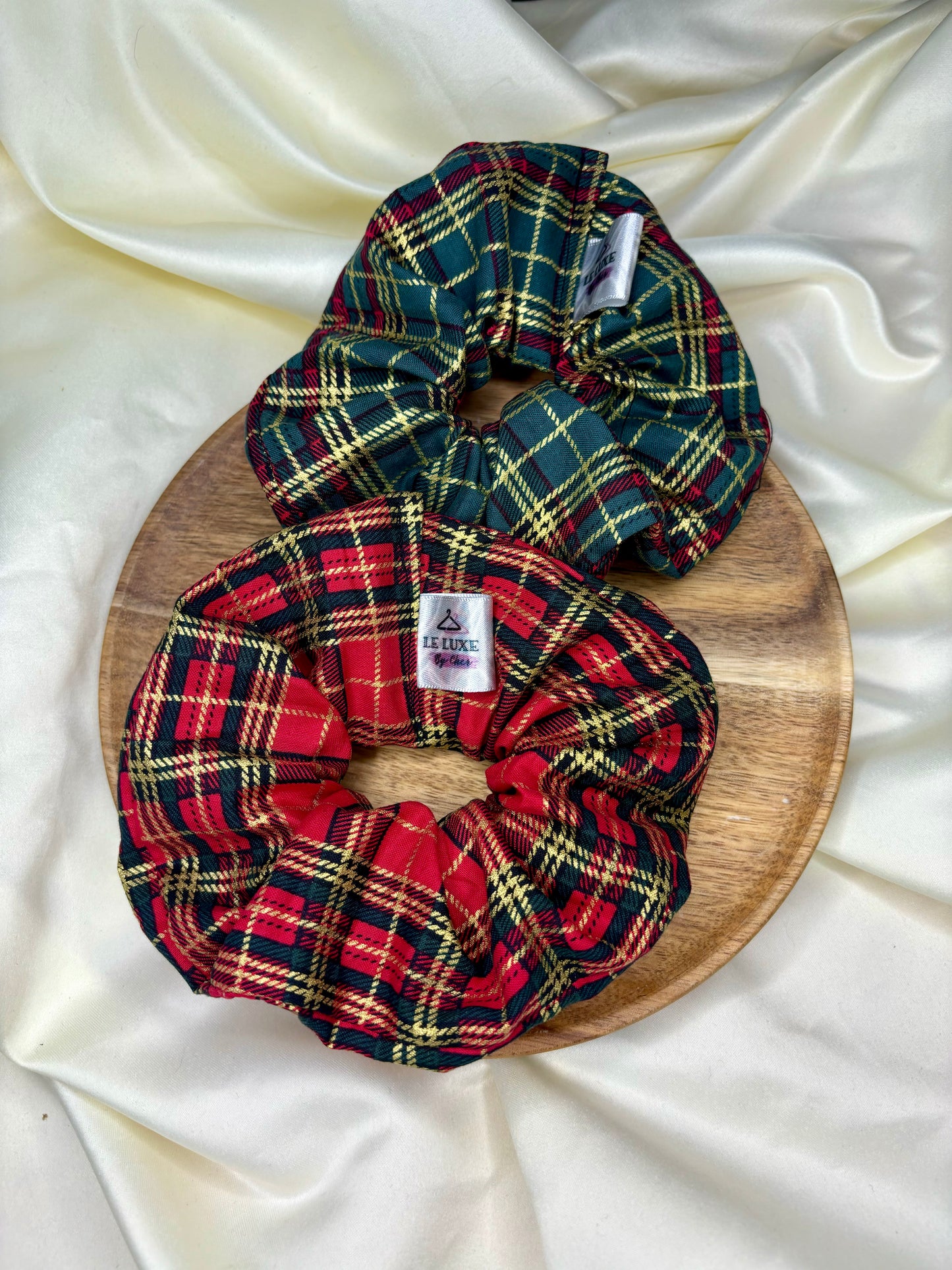 Christmas Tartan Scrunchies