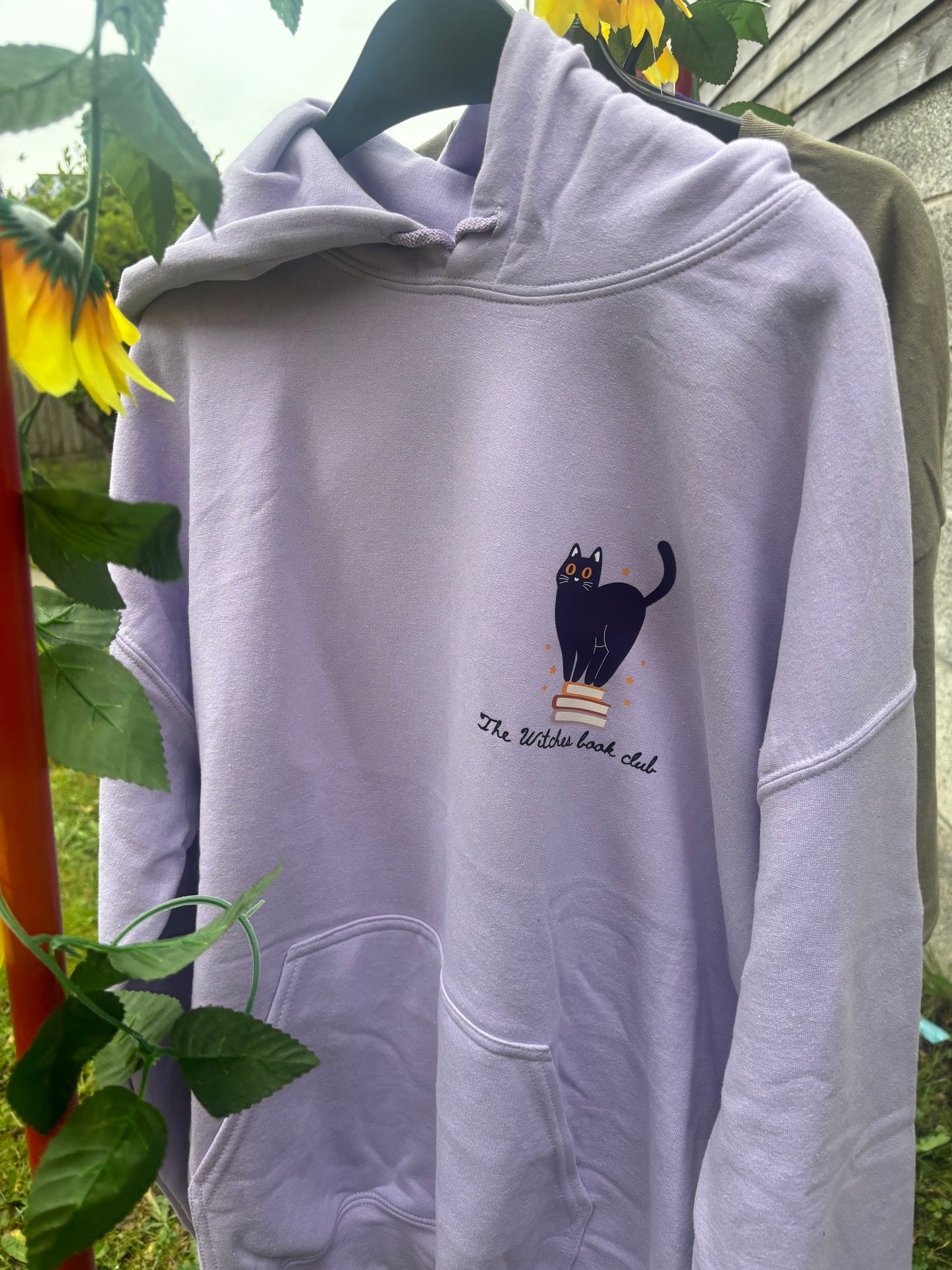 The witches book club printed orchid hoodie