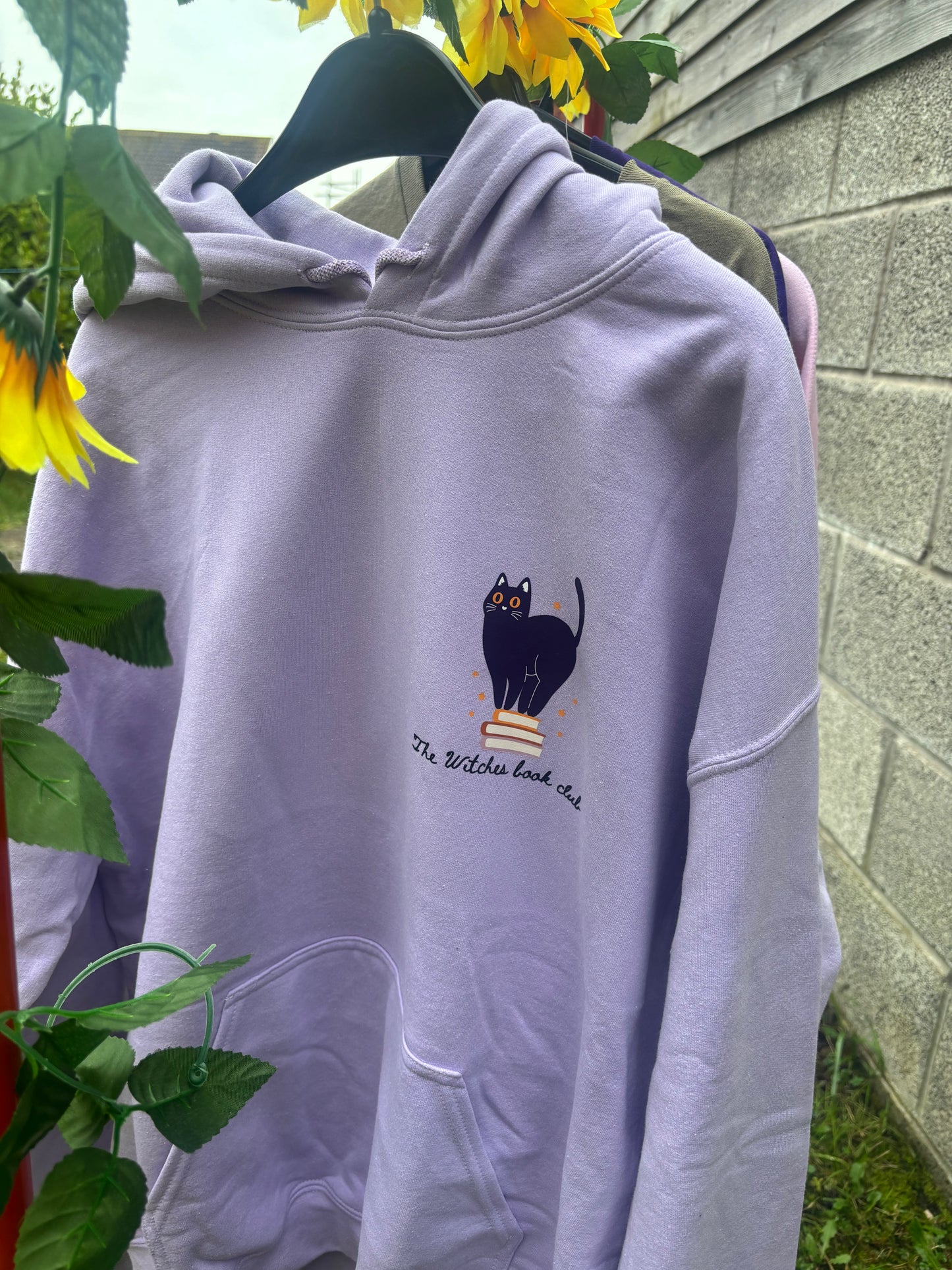 The witches book club printed orchid hoodie