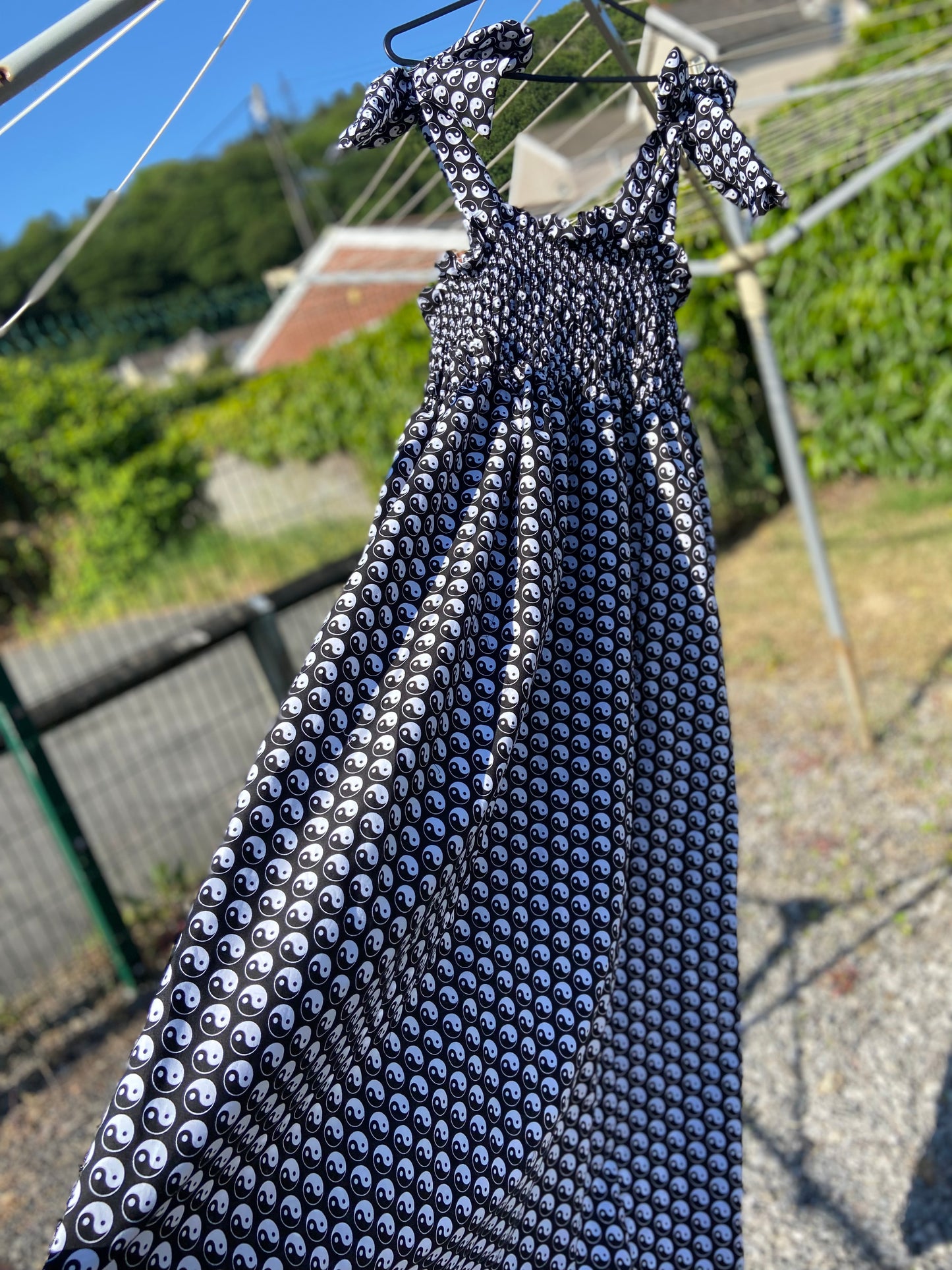 Shirred Cami Maxi Dress - Yin Yang Fabric