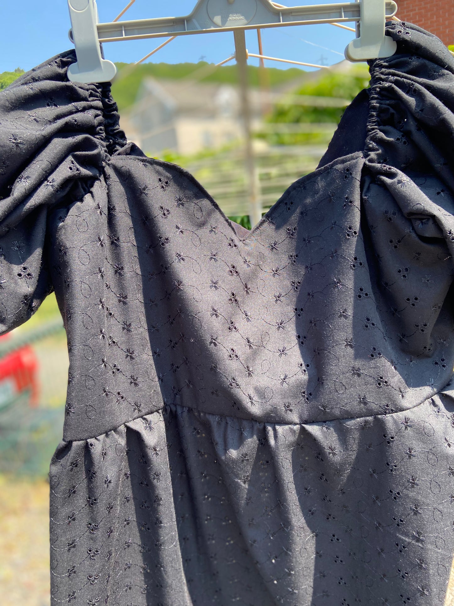 Broderie Anglais Black Sweetheart Maxi Dress