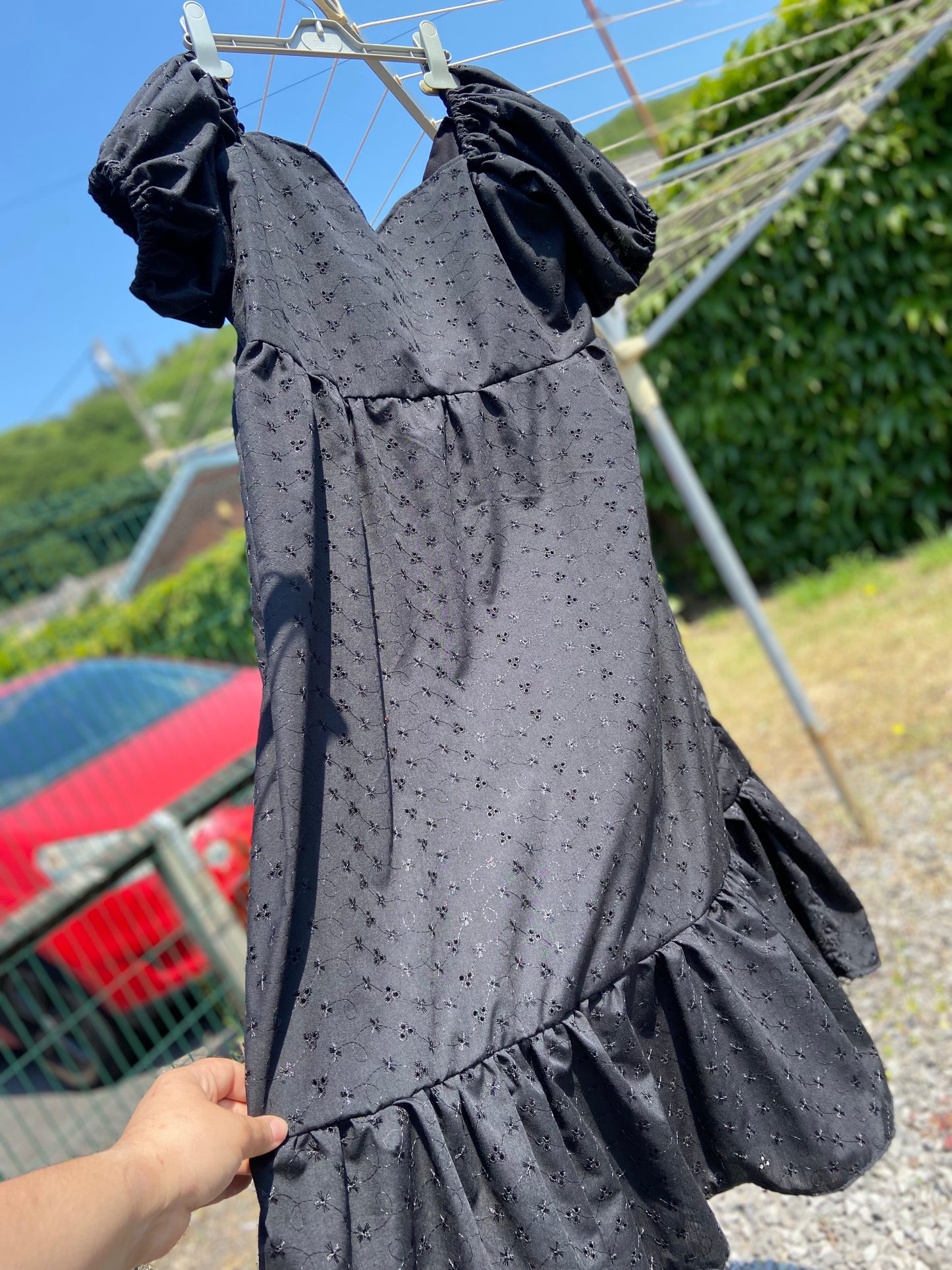 Broderie Anglais Black Sweetheart Maxi Dress
