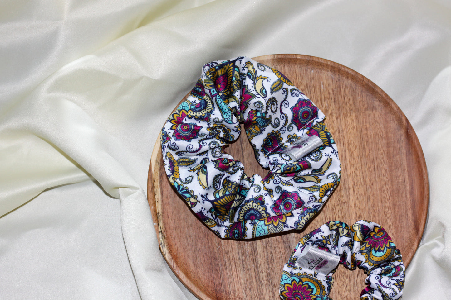 Paisley premium duchess silk scrunchie
