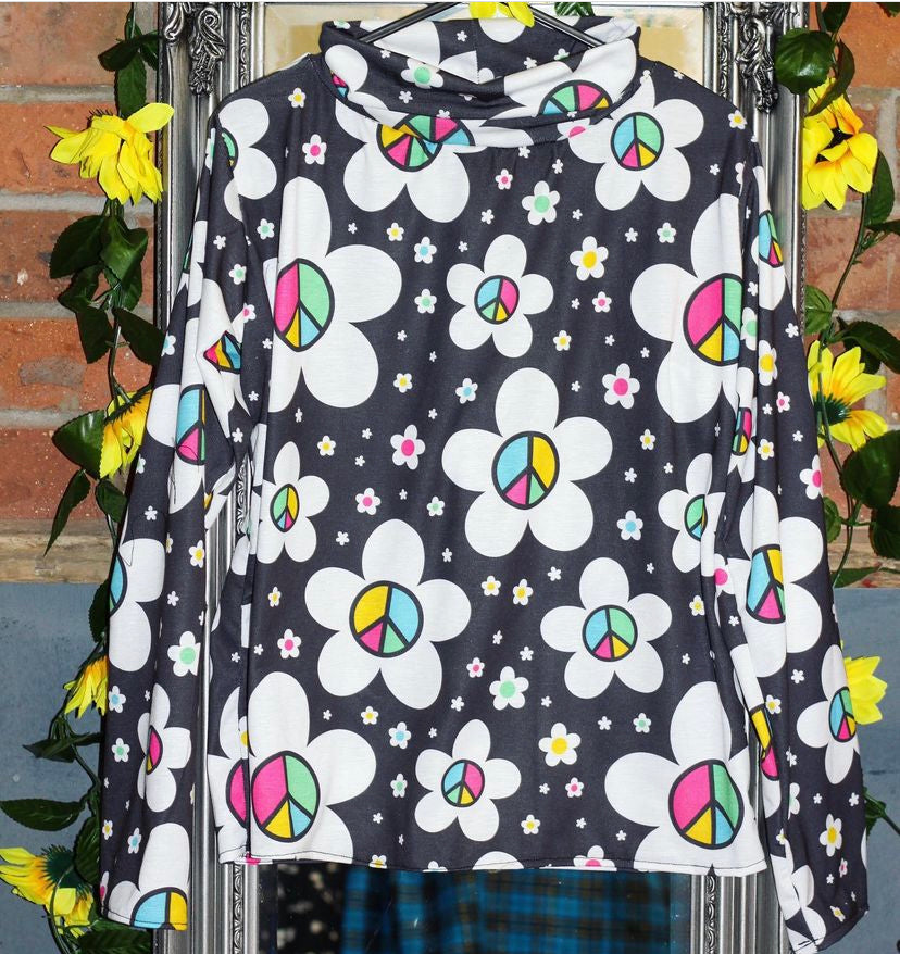 Turtleneck - Peace Daisies fabric
