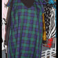 Frankie Slip Dress - Green and Navy Tartan fabric
