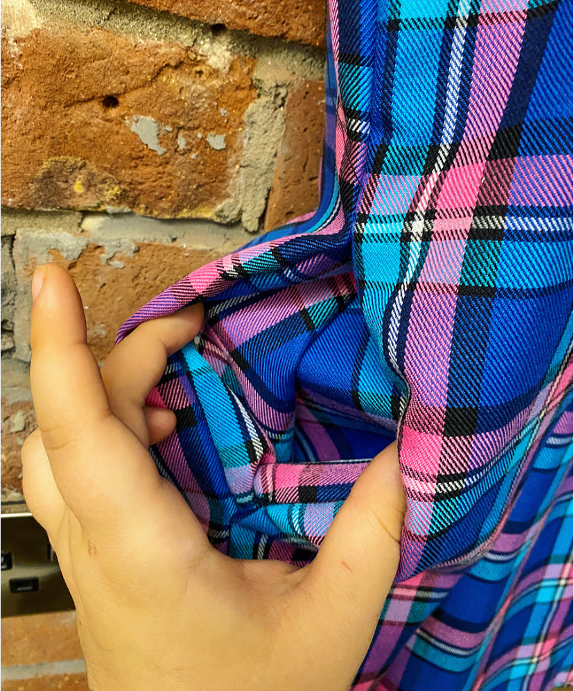 Libby Dress - Multi Tartan fabric