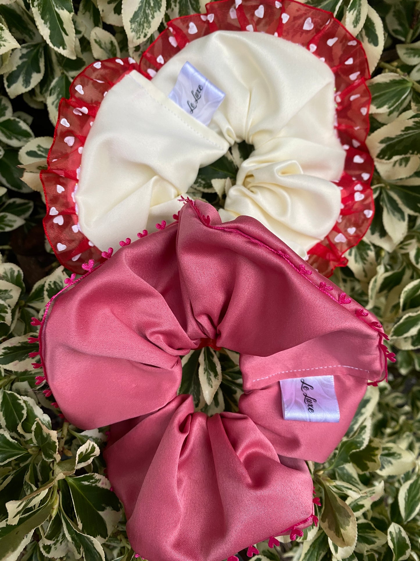 Sweethearts dusky pink scrunchie