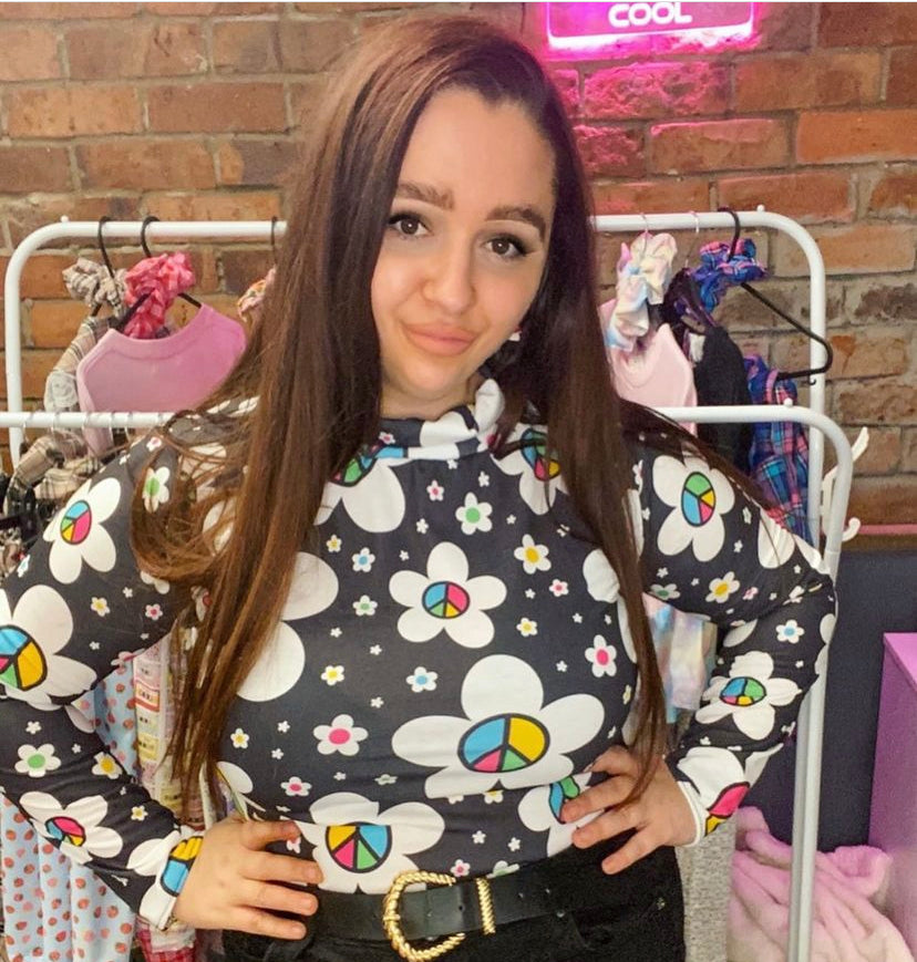 Turtleneck - Peace Daisies fabric