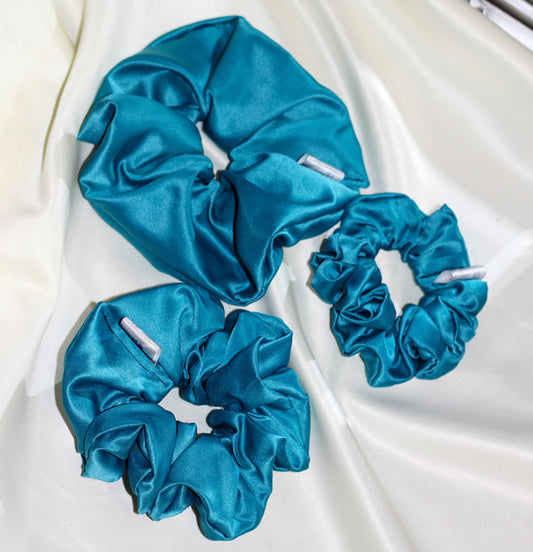 Teal - premium duchess silk scrunchie