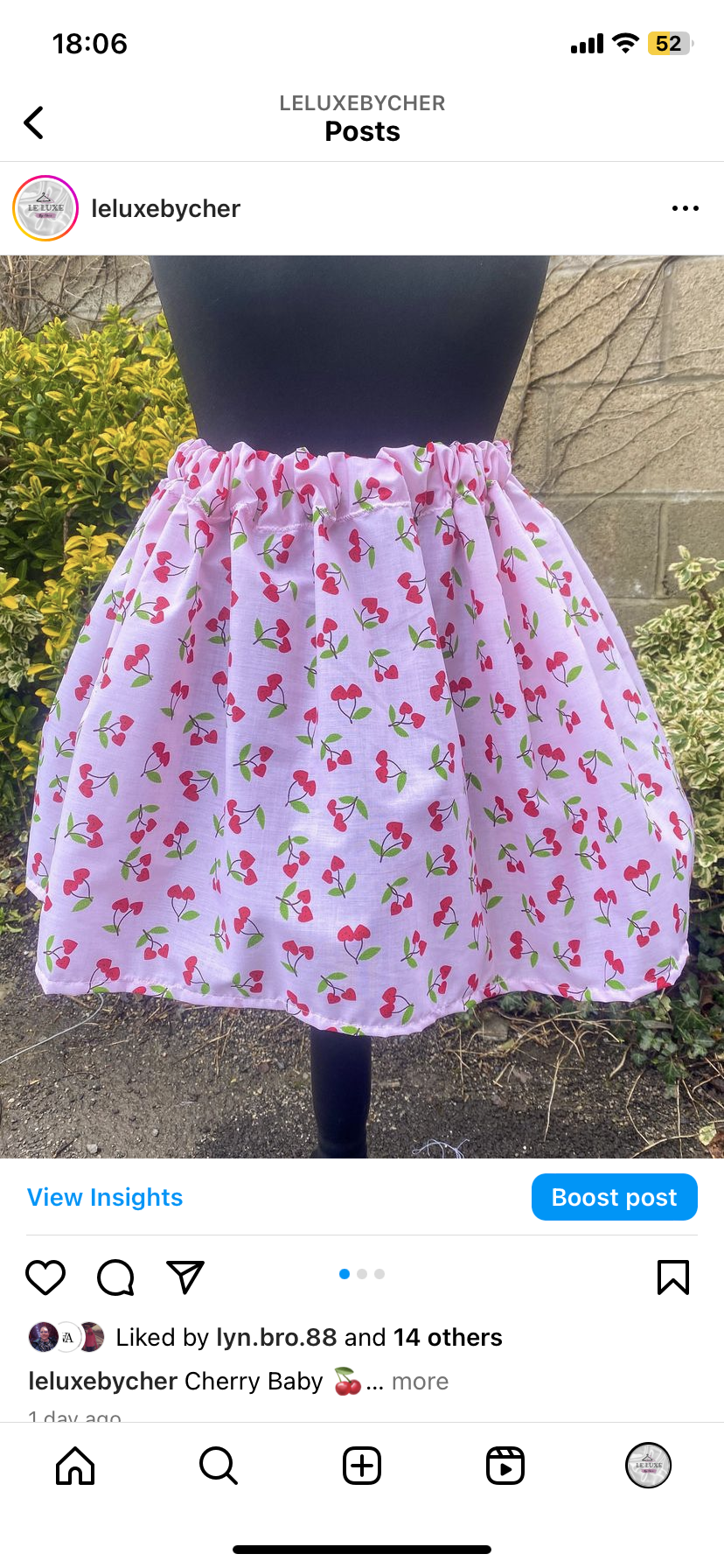 RTS Cherry Baby skirt