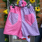 Spilt Shorts - Pink and Purple checkerboard fabric
