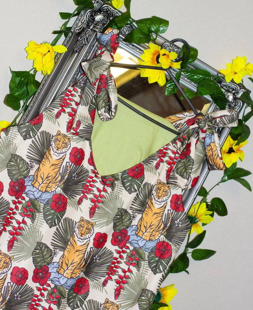 Frankie Slip Dress - The Jungle fabric