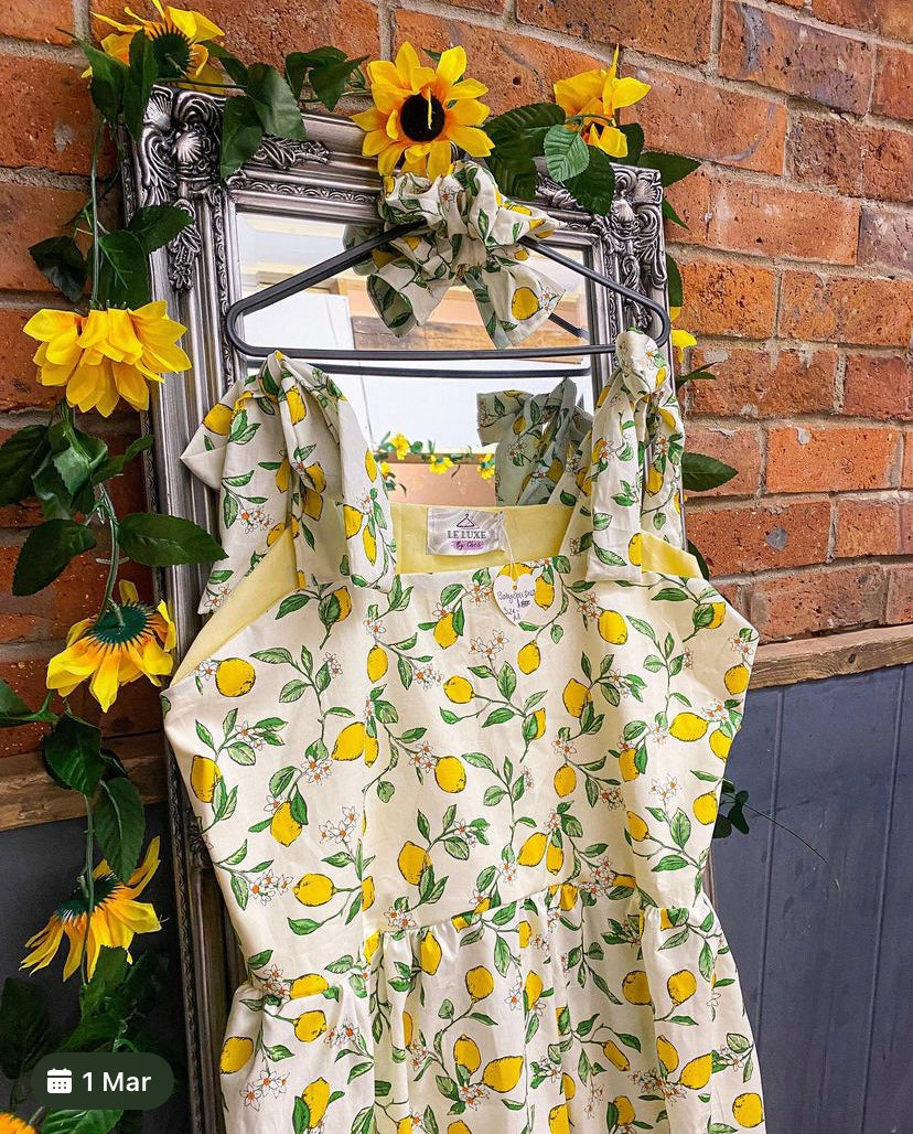 Baby doll dress - Ivory Lemons fabric