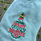 Ninny Muggins - Elf Embroidered T-shirt, Sweatshirt or Hoodie. Dusky Green