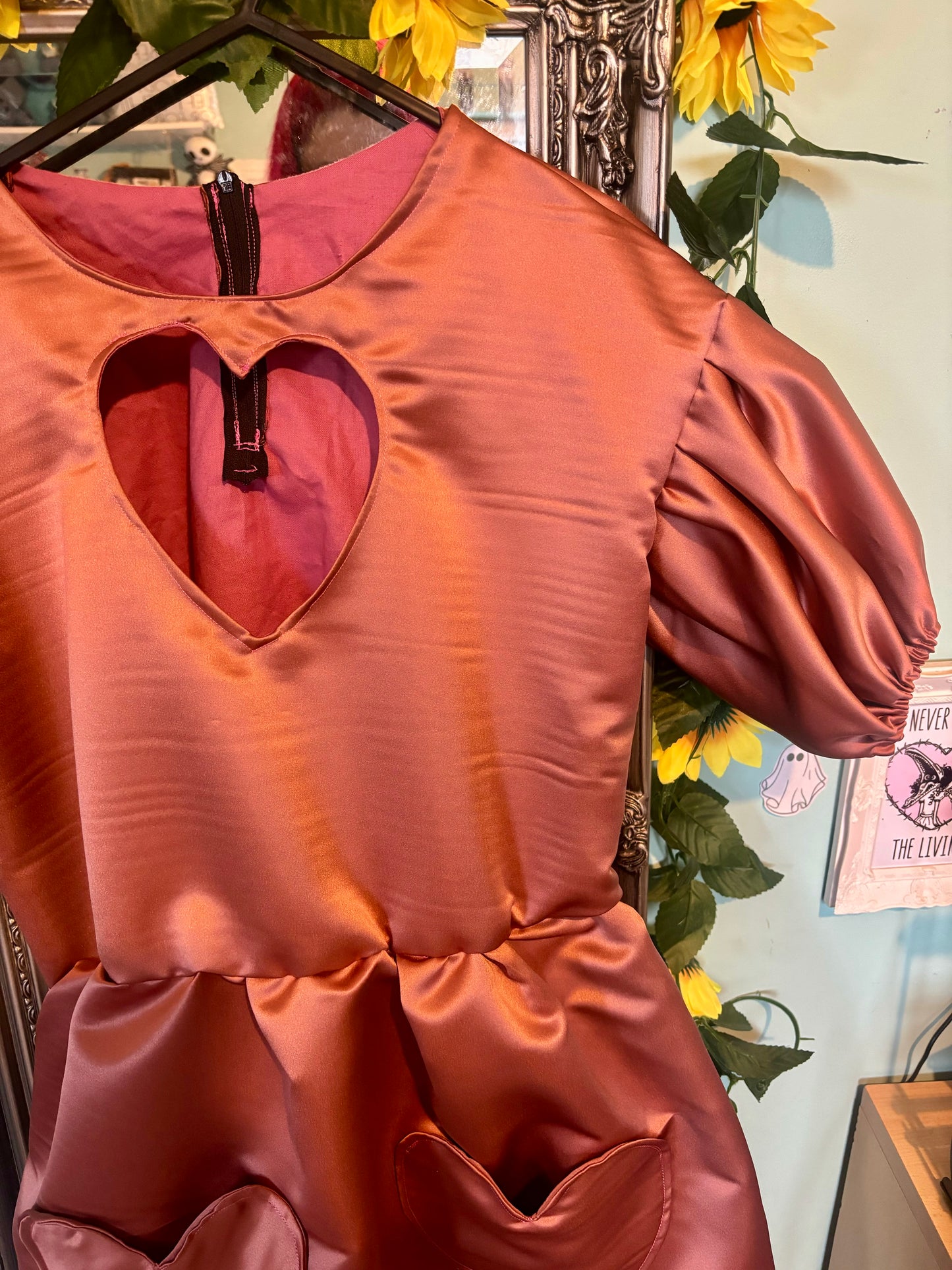 Piece of my Heart Dress - Any Colour duchess silk fabric (pictured is dusky rose)