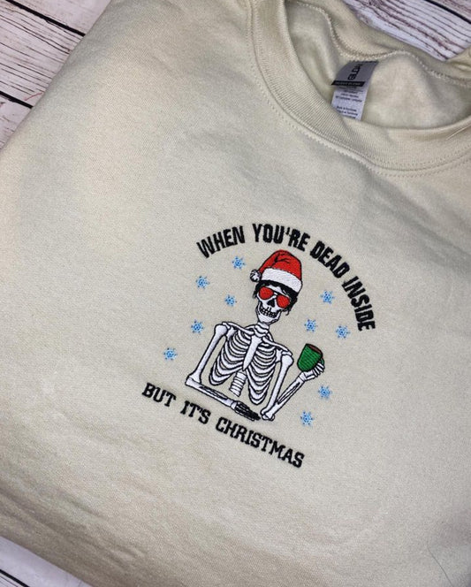 Dead Inside Christmas Sand embroidered sweatshirt, hoodie, T-shirt