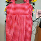Baby doll dress - Pink & Red Check fabric