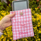 Embroidered Gingham book/tablet/kindle sleeve