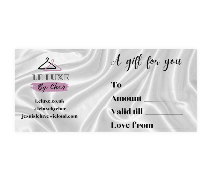 Le Luxe by Cher tangible gift card