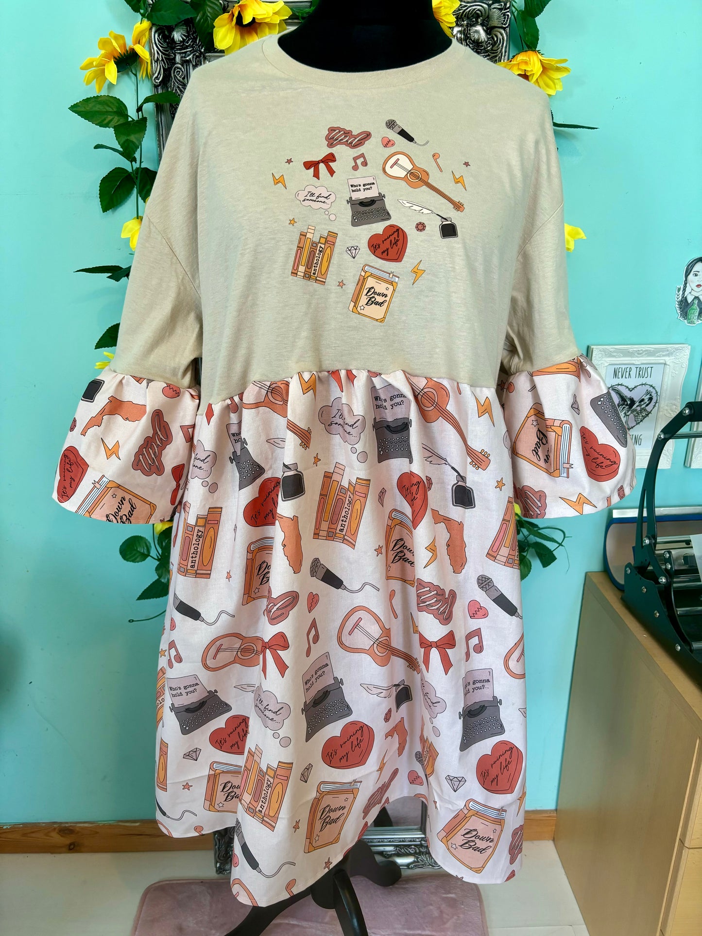 TTPD Swift Smock Dress with printed bodice - with free pockets