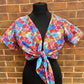 Tie Front Crop Top - Summer Floral Fabric