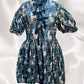 Libby Dress Split Bodice in Mystic Rabbits fabric