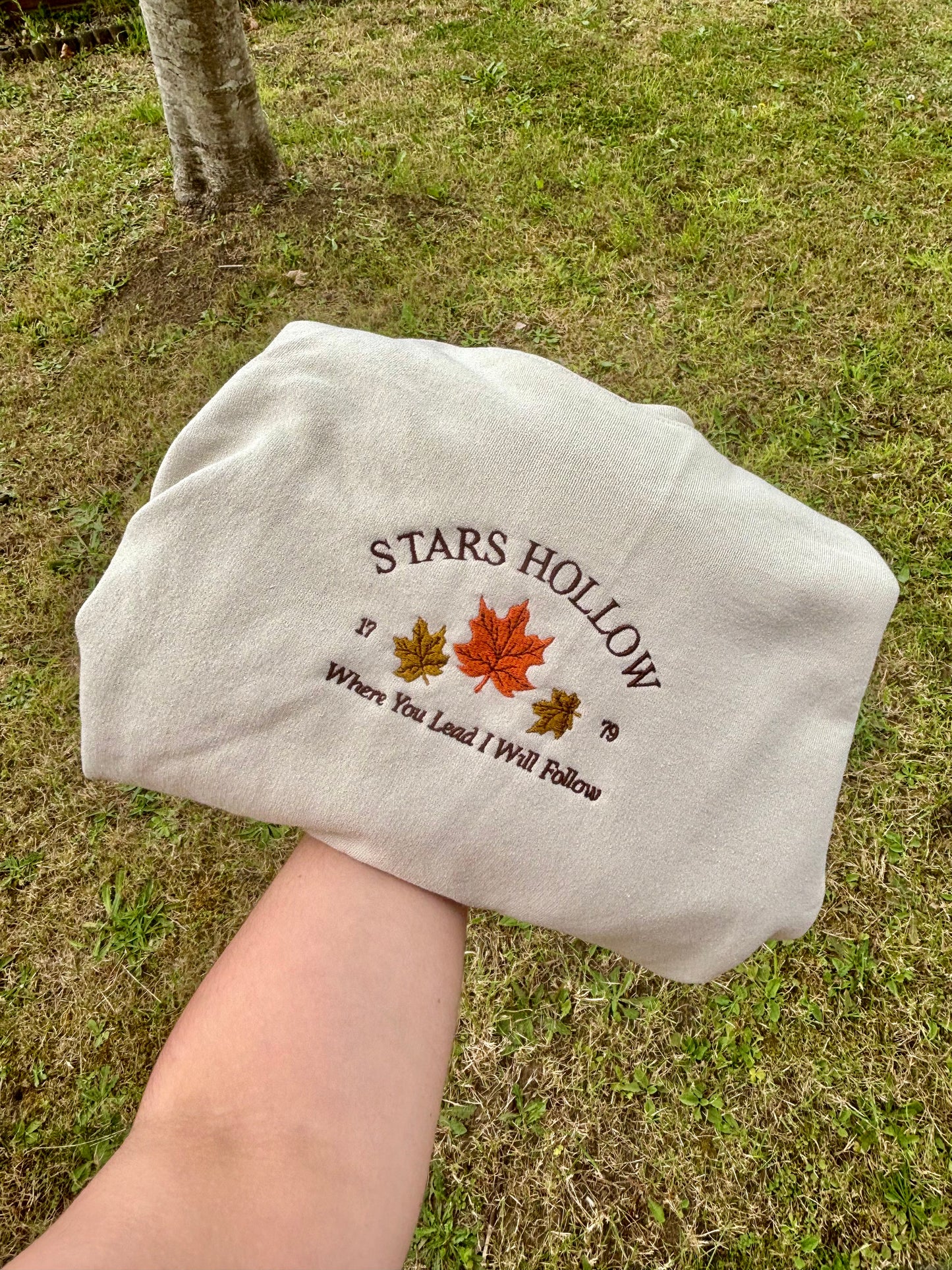 Stars Hollow Embroidered T-shirt, Sweatshirt or Hoodie. Classic Sand