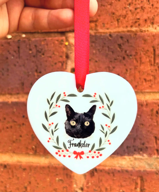 Pet Portrait Christmas Ceramic Bauble