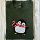 Cutie Penguin Christmas Forest Green embroidered sweatshirt, hoodie, T-shirt