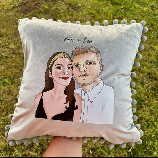 Couple portrait 16” cushion