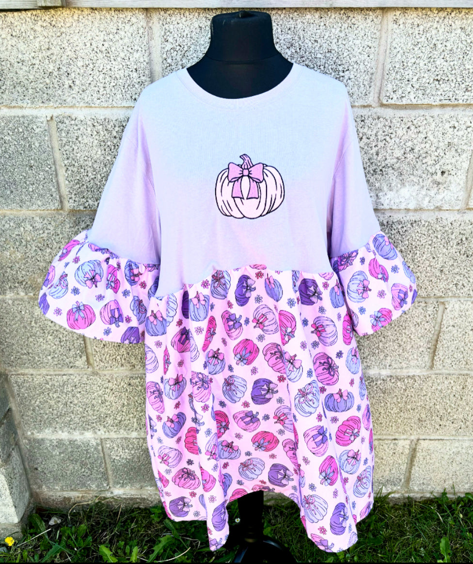 Purple n Pink Pumpkins Smock Dress