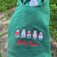 Christmas Cats Embroidered T-shirt, Sweatshirt or Hoodie. Bottle Green. WITHOUT TEXT. If you would like “Nadolig Llawen” let me know in the notes