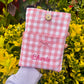 Embroidered Gingham book/tablet/kindle sleeve