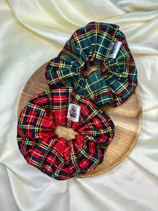 Christmas Tartan Scrunchies