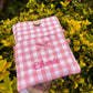 Embroidered Gingham book/tablet/kindle sleeve