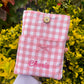 Embroidered Gingham book/tablet/kindle sleeve
