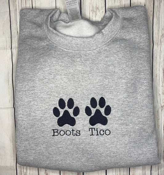 Personalised Pet Paws Embroidery - T-shirts, Hoodie, Sweatshirt