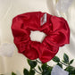 Deep Red - premium duchess silk scrunchie