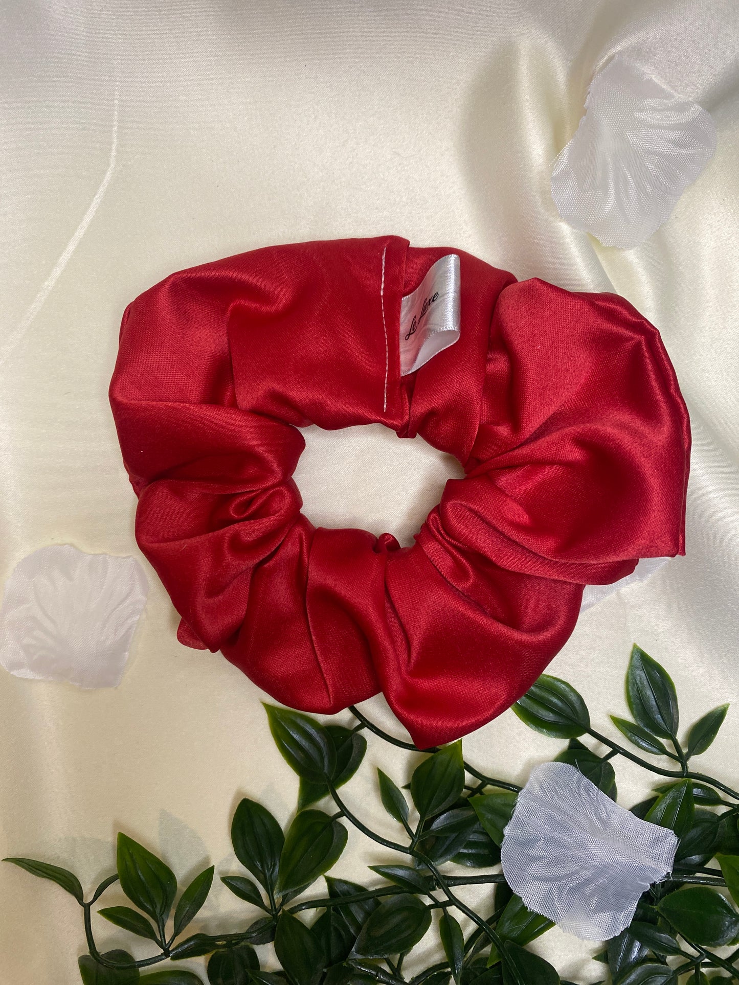 Deep Red - premium duchess silk scrunchie